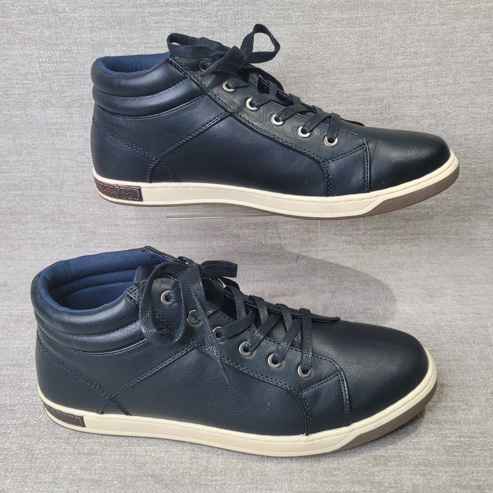 Jousen Milan Mens High Top Sneakers Navy Blue Lace Up Shoes A81Q09 Size 11